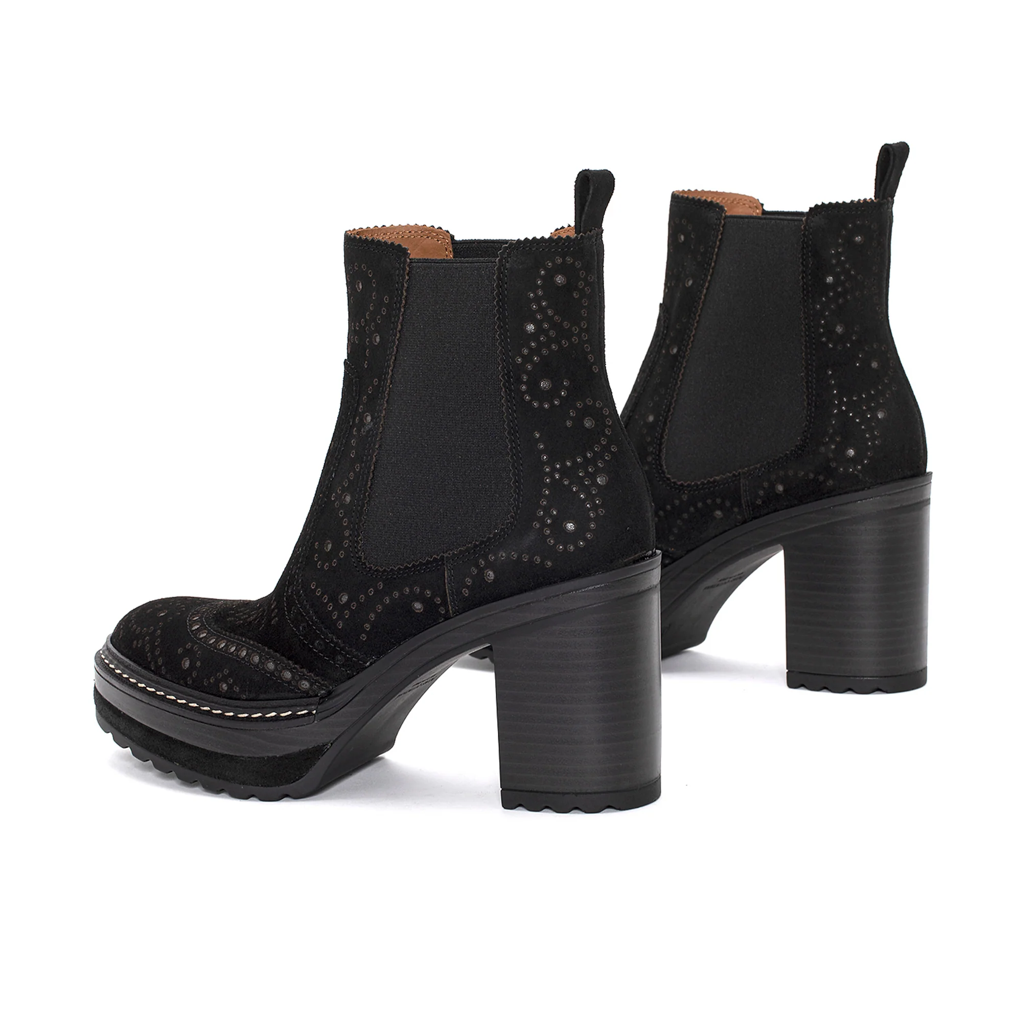 BOTIN TACON OLIVIA VELOUR NEGRO - Image 3