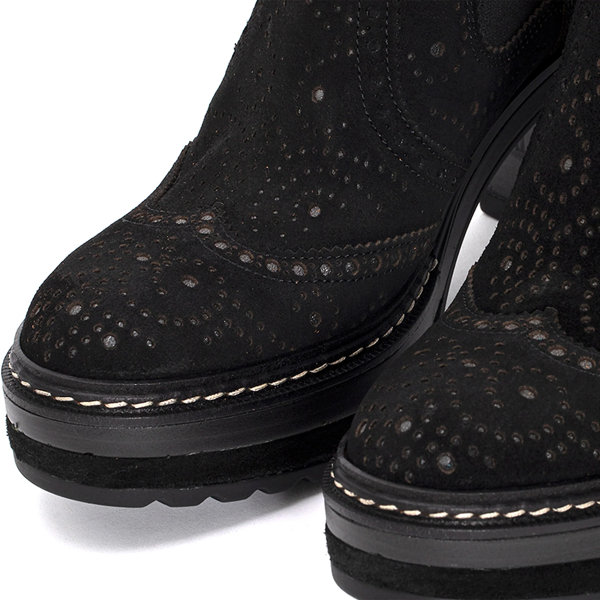 BOTIN TACON OLIVIA VELOUR NEGRO - Image 4