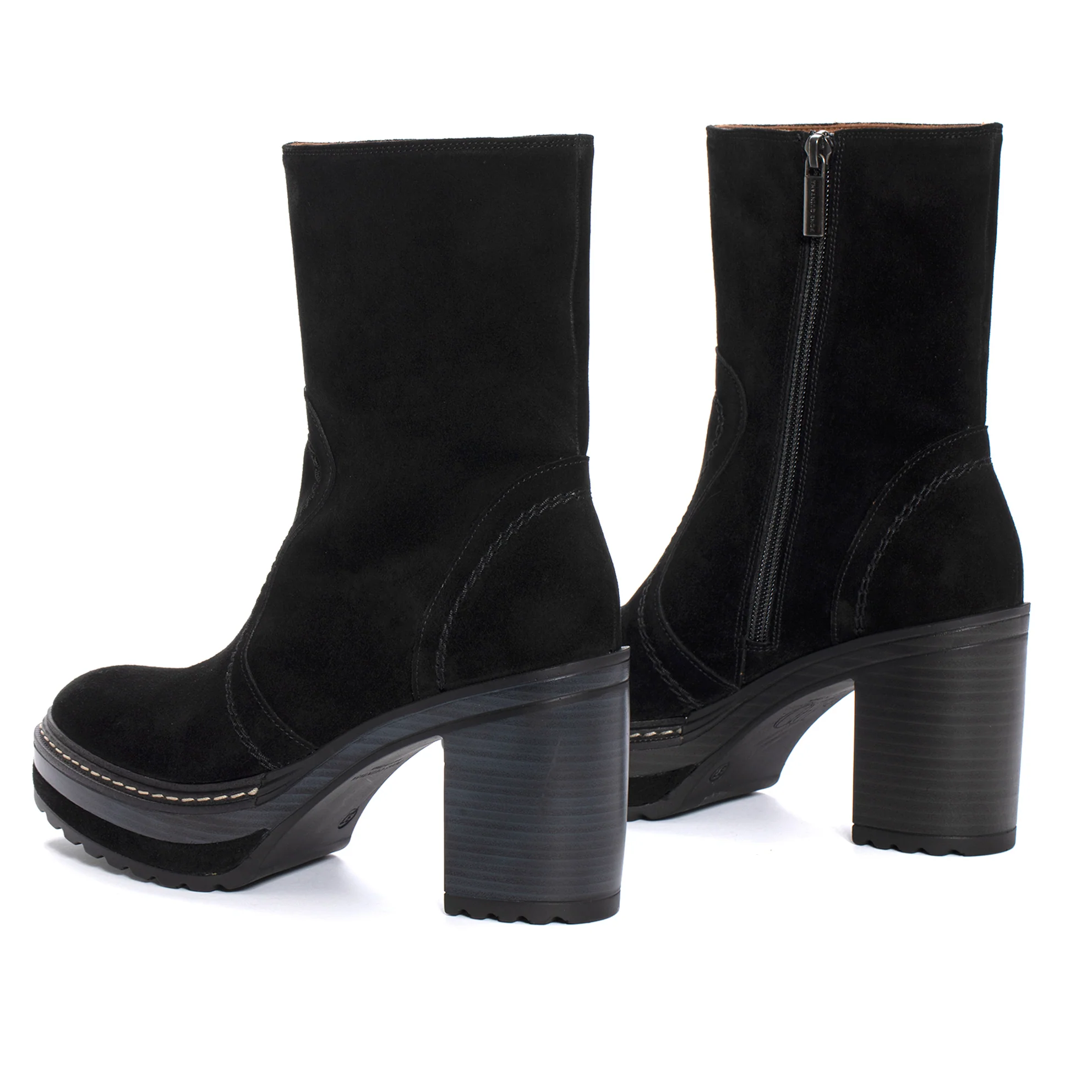BOTIN TACON OLIVIA VELOUR NEGRO - Image 3