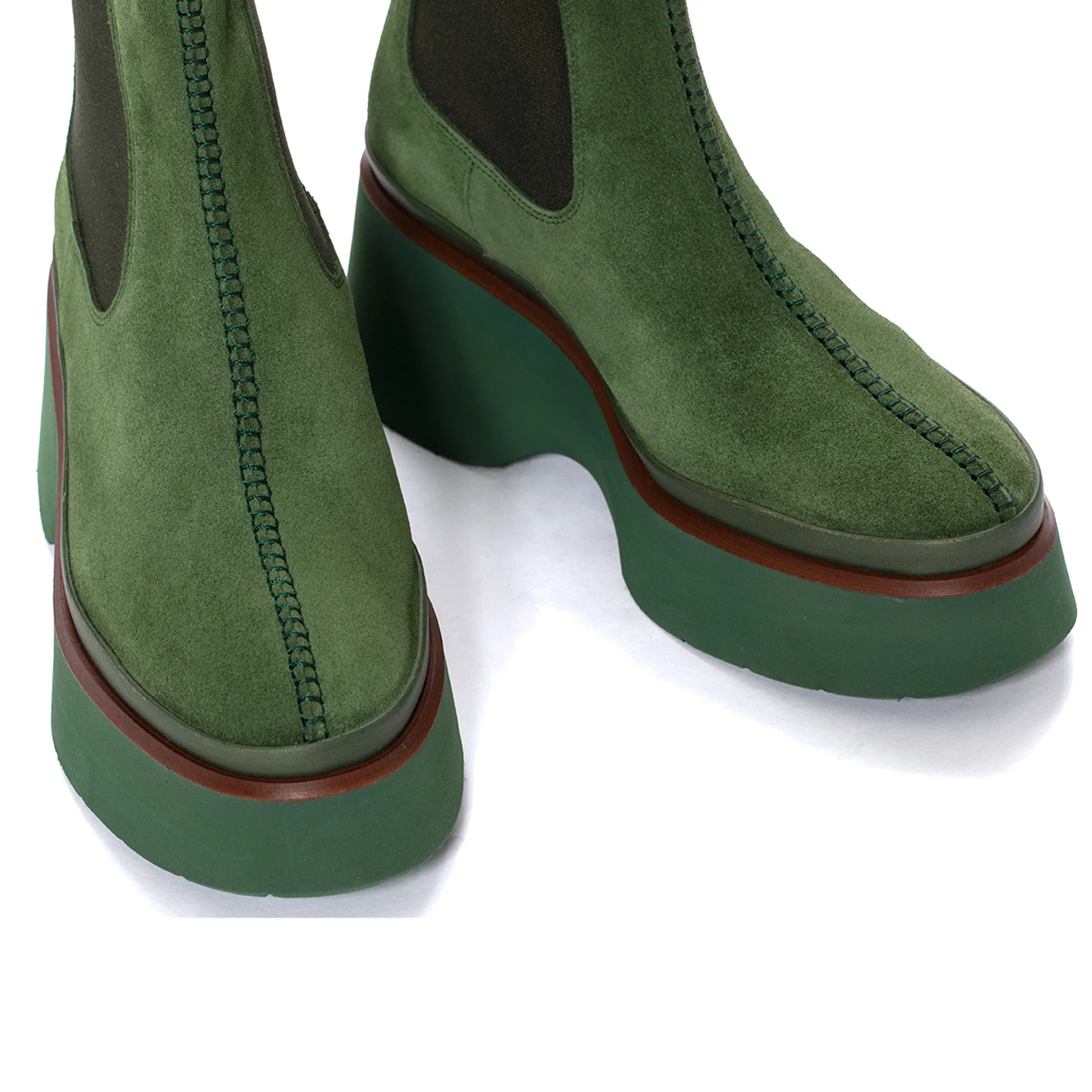 BOTIN PLATAFORMA RAQUEL VELOUR MUSGO - Image 4
