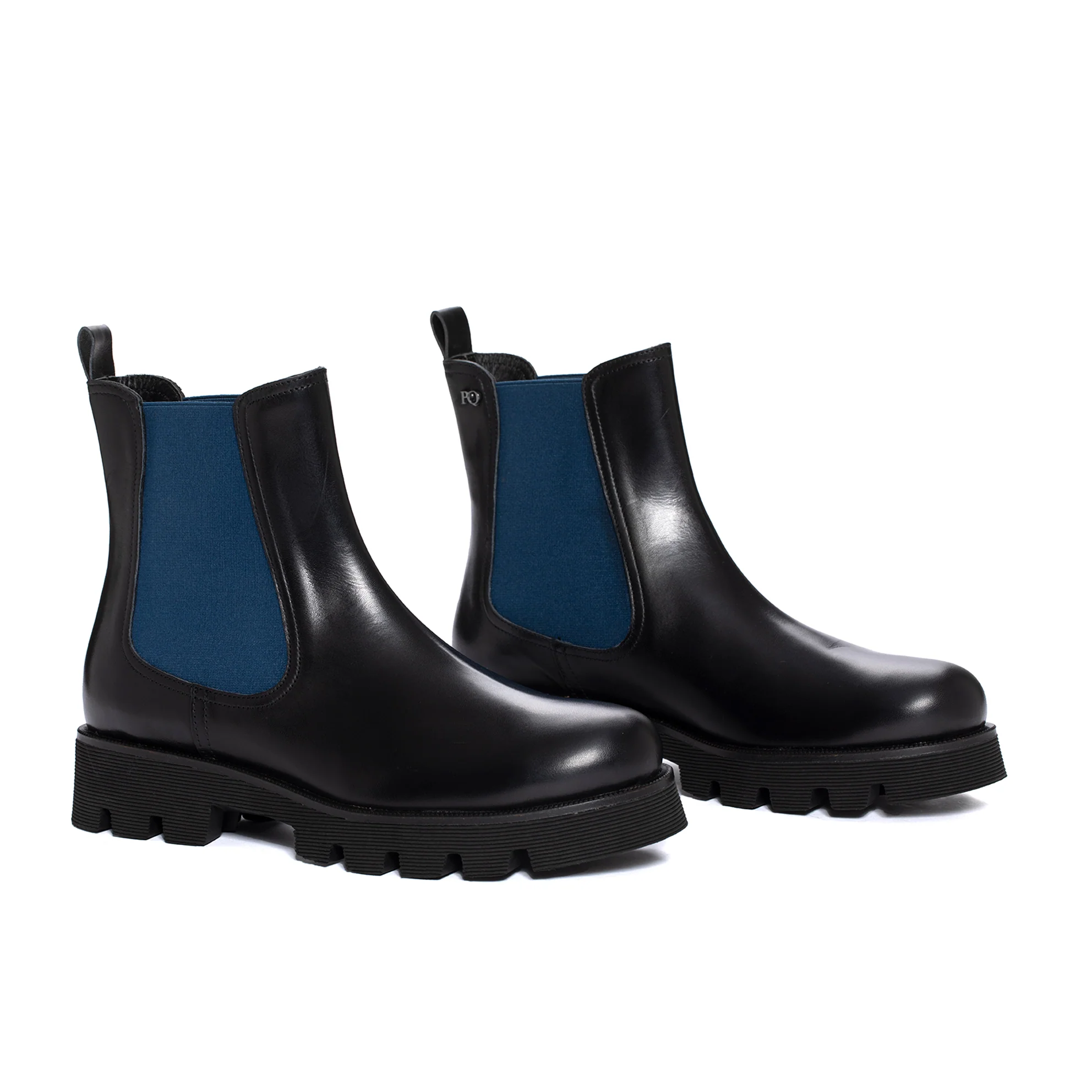 BOTIN PLATAFORMA JENNY VAQUETA NEGRO & SKY BLUE - Image 2
