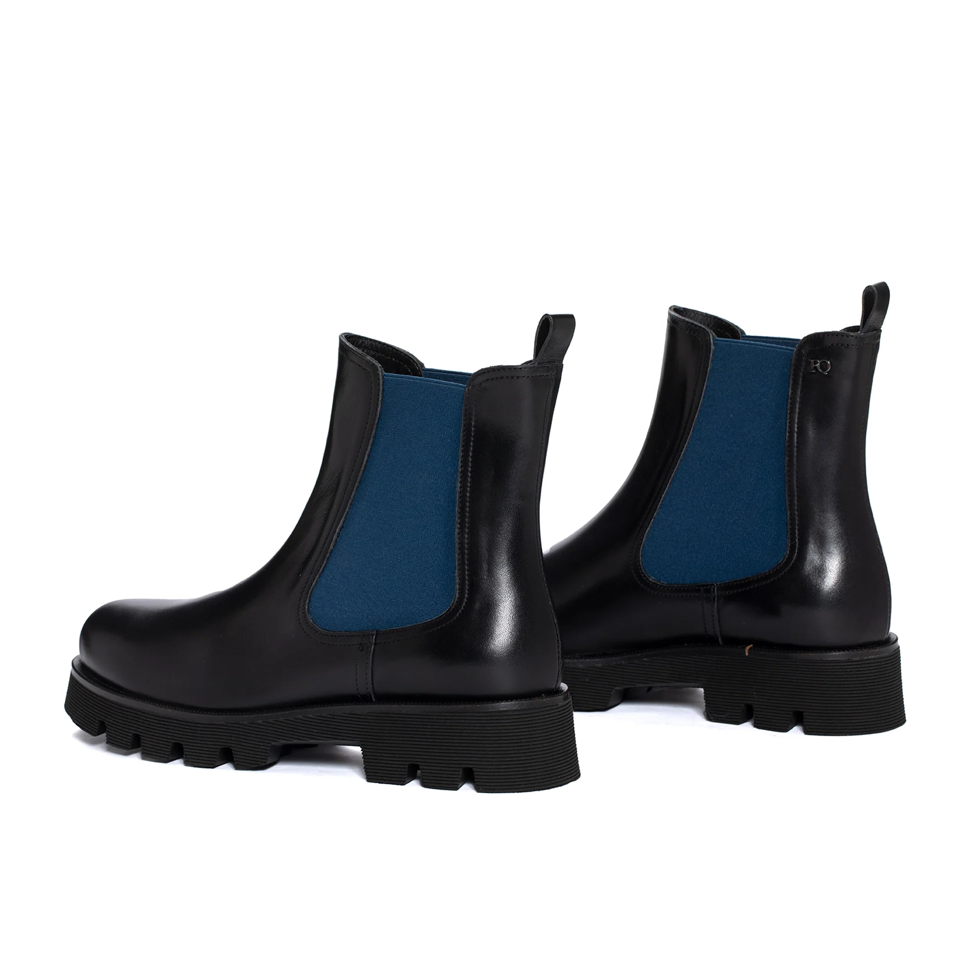 BOTIN PLATAFORMA JENNY VAQUETA NEGRO & SKY BLUE - Image 3