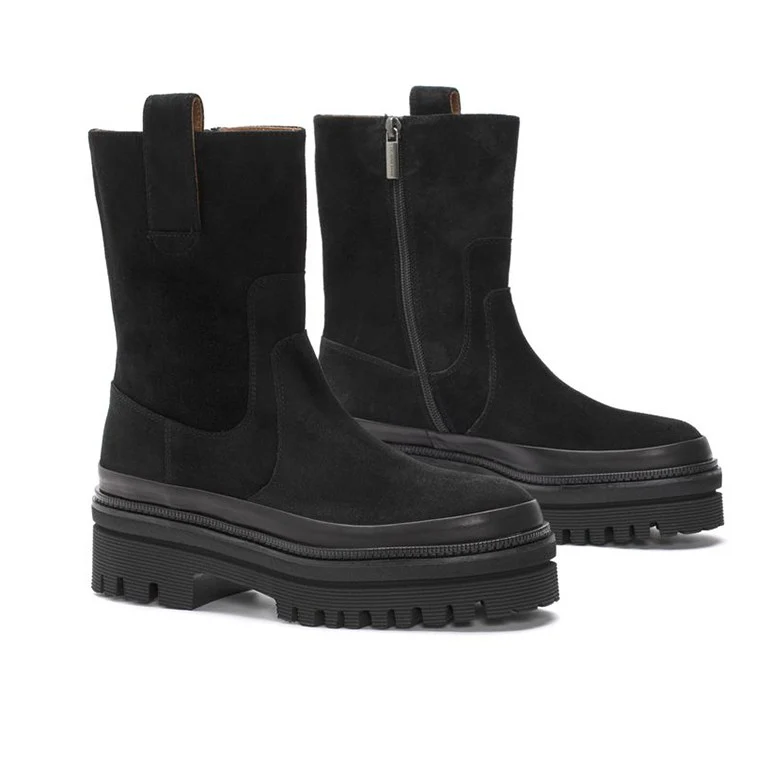 BOTIN PLATAFORMA ROMINA VELOUR NEGRO - Image 2