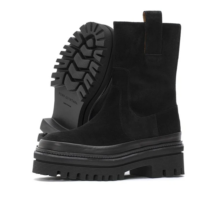 BOTIN PLATAFORMA ROMINA VELOUR NEGRO - Image 4