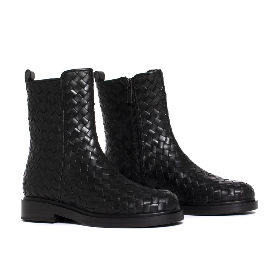 BOTIN PLANO SELINE TRENZADO 10MM NEGRO - Image 2