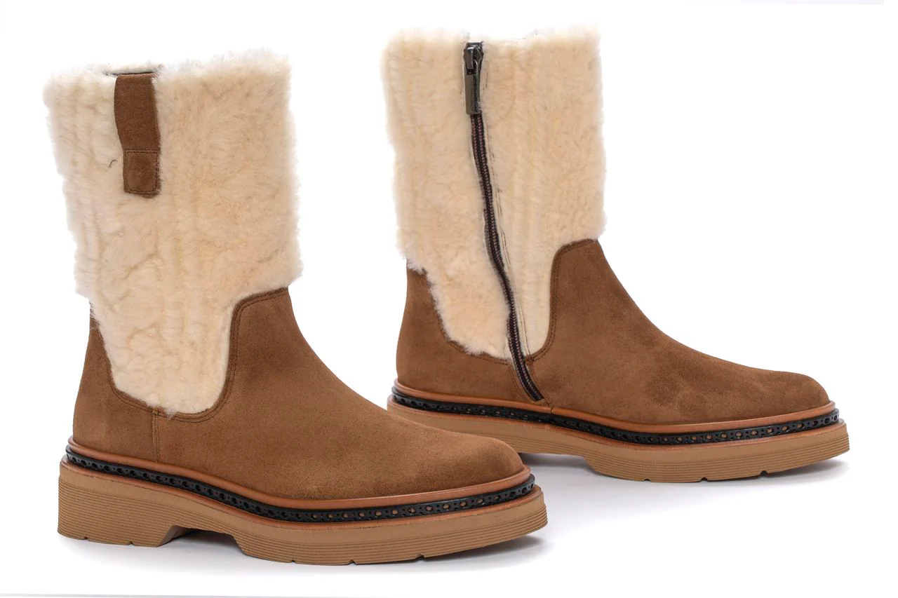 BOTIN PLATAFORMA YANNY VELOUR TOFFE + CENEFA BEIGE - Image 3