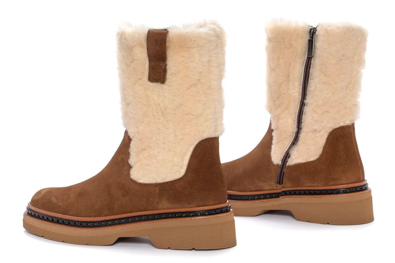 BOTIN PLATAFORMA YANNY VELOUR TOFFE + CENEFA BEIGE - Image 4