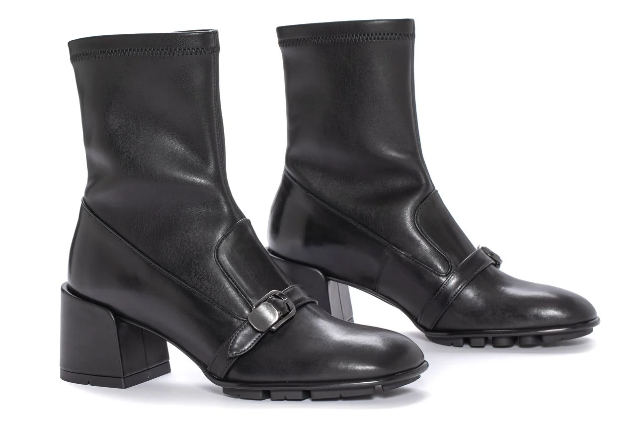 BOTIN TACON VICHY BABY CALF + NAPA STRECH NEGRO - Image 2