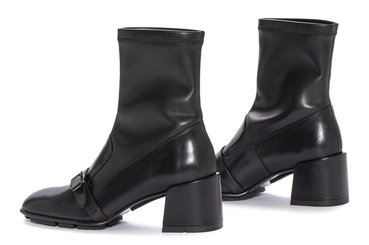 BOTIN TACON VICHY BABY CALF + NAPA STRECH NEGRO - Image 3