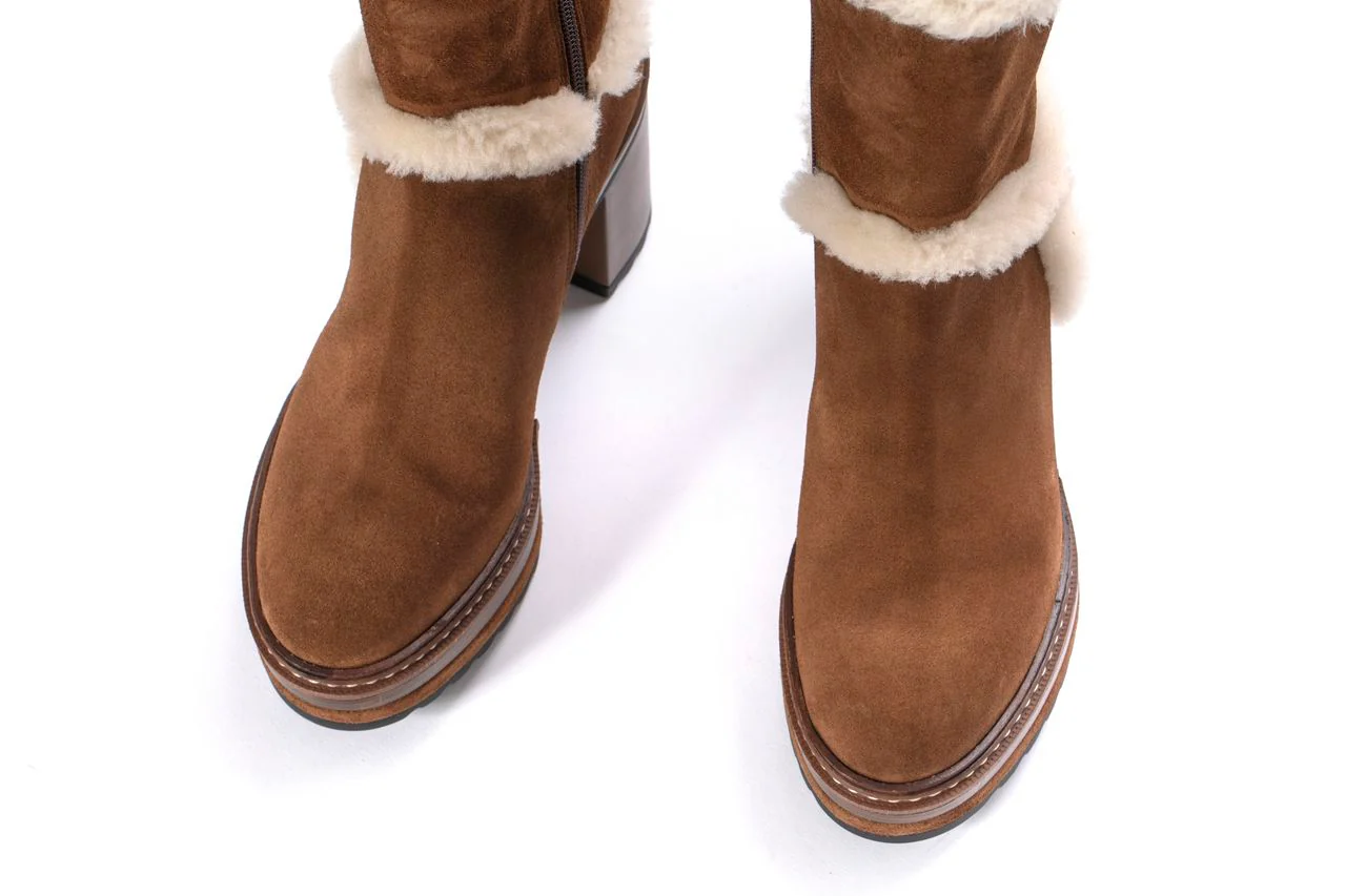 BOTIN TACON OLIVIA VELOUR TOFFE + MOUTON BEIGE - Image 6
