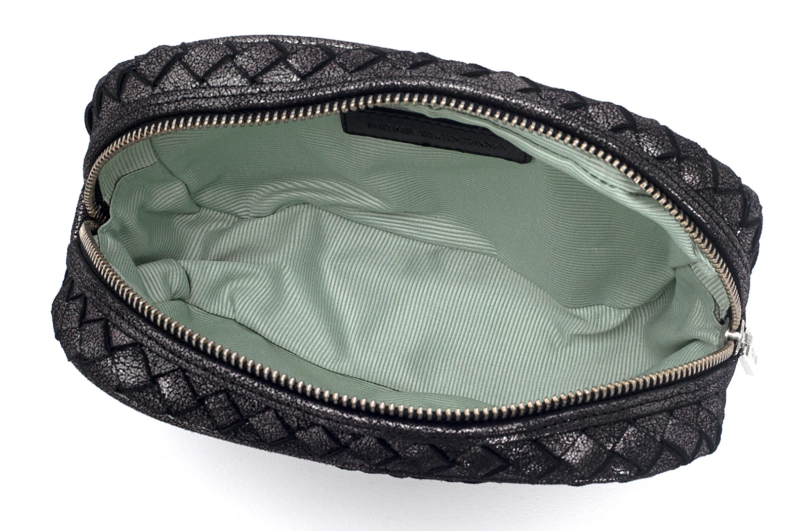 BOLSO DE MANO TRENZADO NAPA NEGRO - Image 3