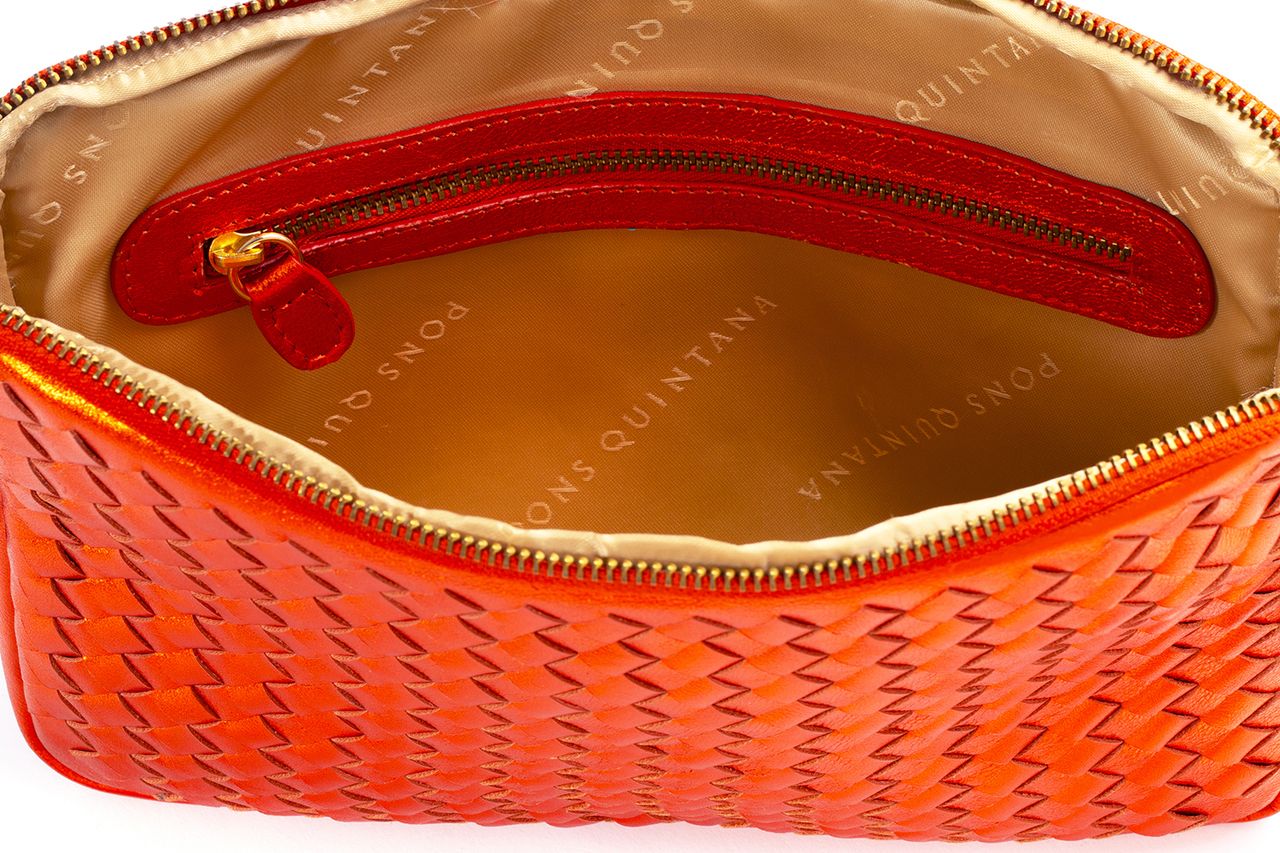 BOLSO DE MANO V162 TRENZADO METAL ORANGE - Image 3