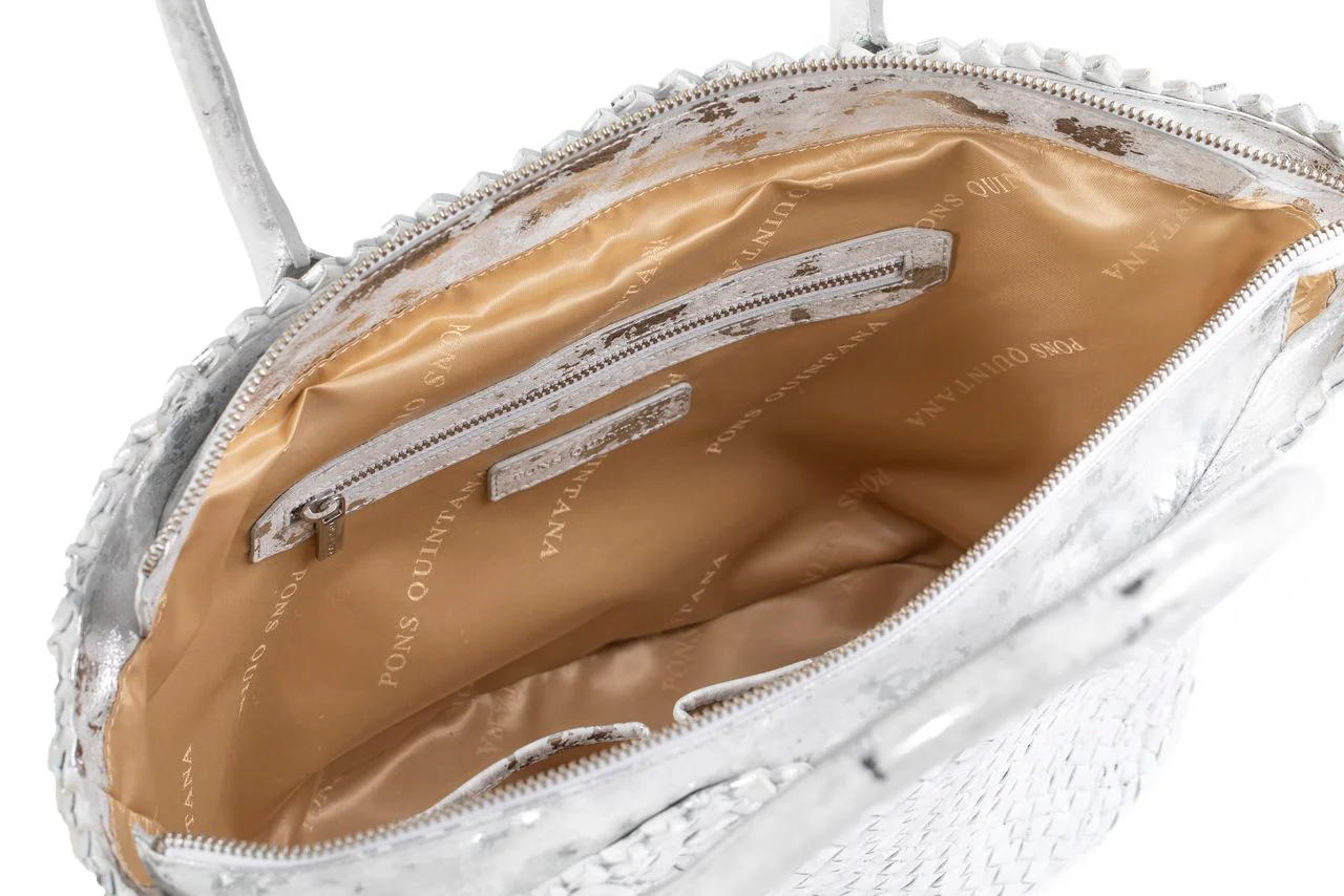 BOLSO DE MANO V209 TRENZADO GAUDET BLANCO - Image 3