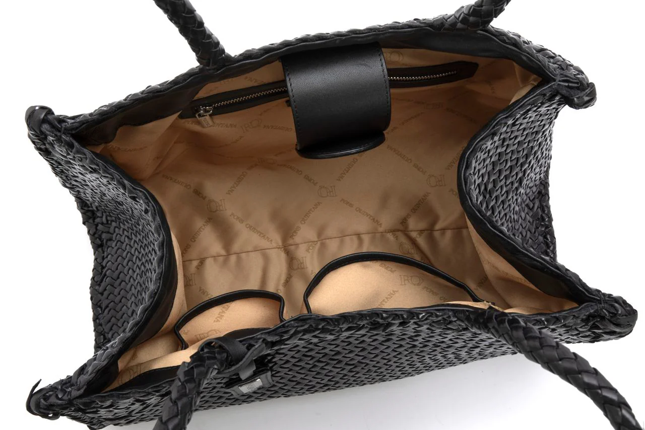 BOLSO DE MANO V233 TRENZADO NEGRO - Image 3