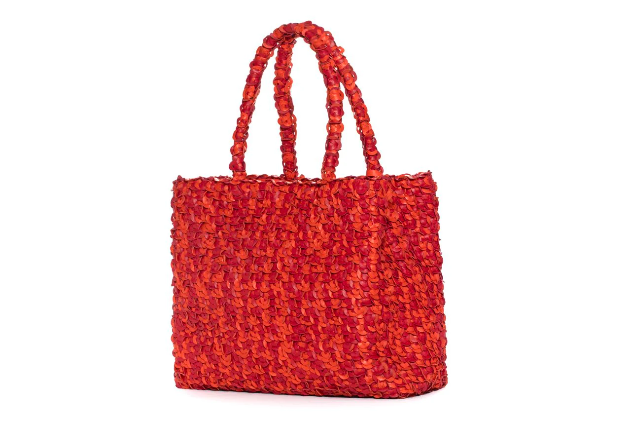 BOLSO DE HOMBRO V253 NAPA MANDARINA+RUBI - Image 2