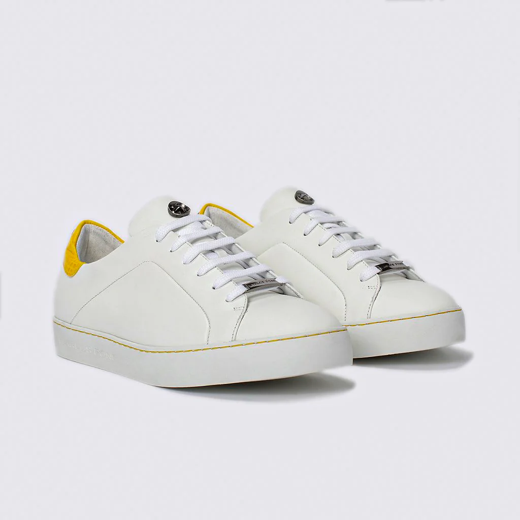 SNEAKER JADE NAPA BLANCO + COCCO AMARILLO - Image 3