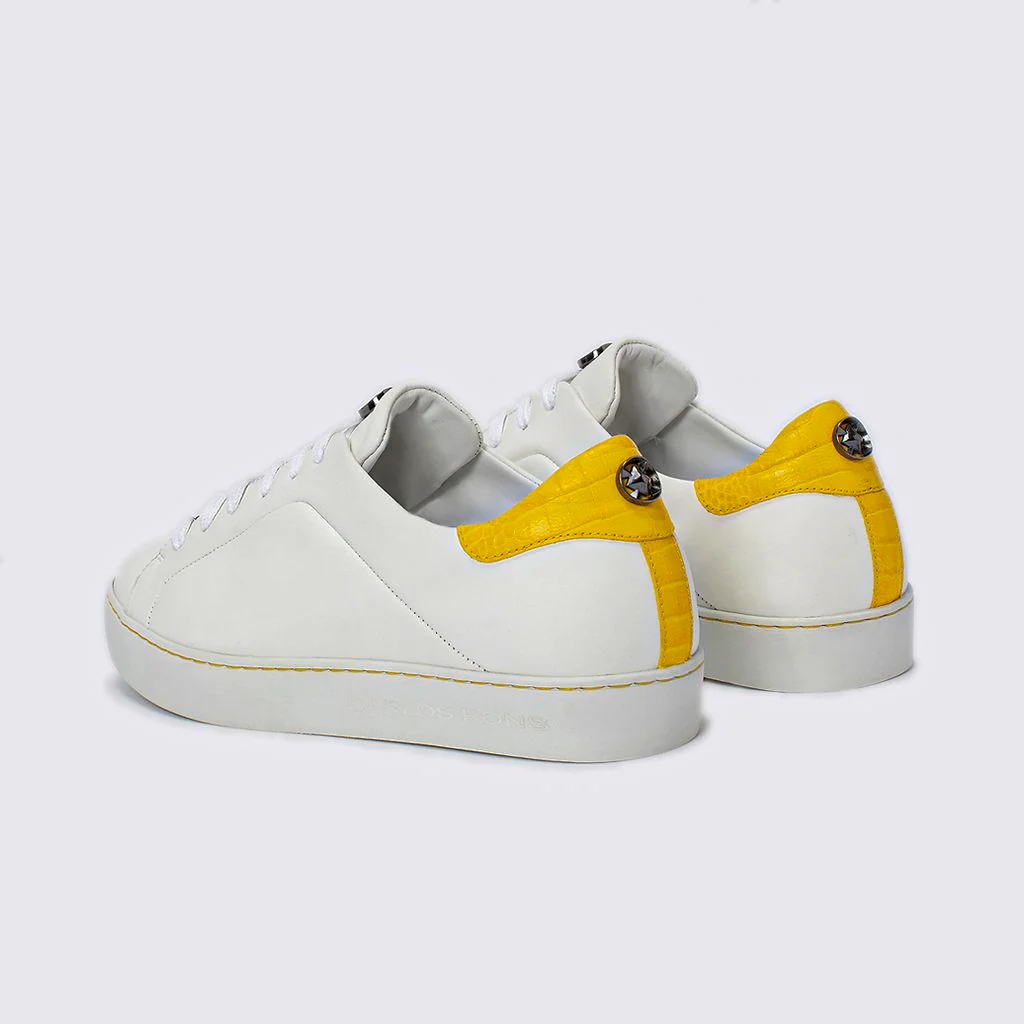 SNEAKER JADE NAPA BLANCO + COCCO AMARILLO - Image 4