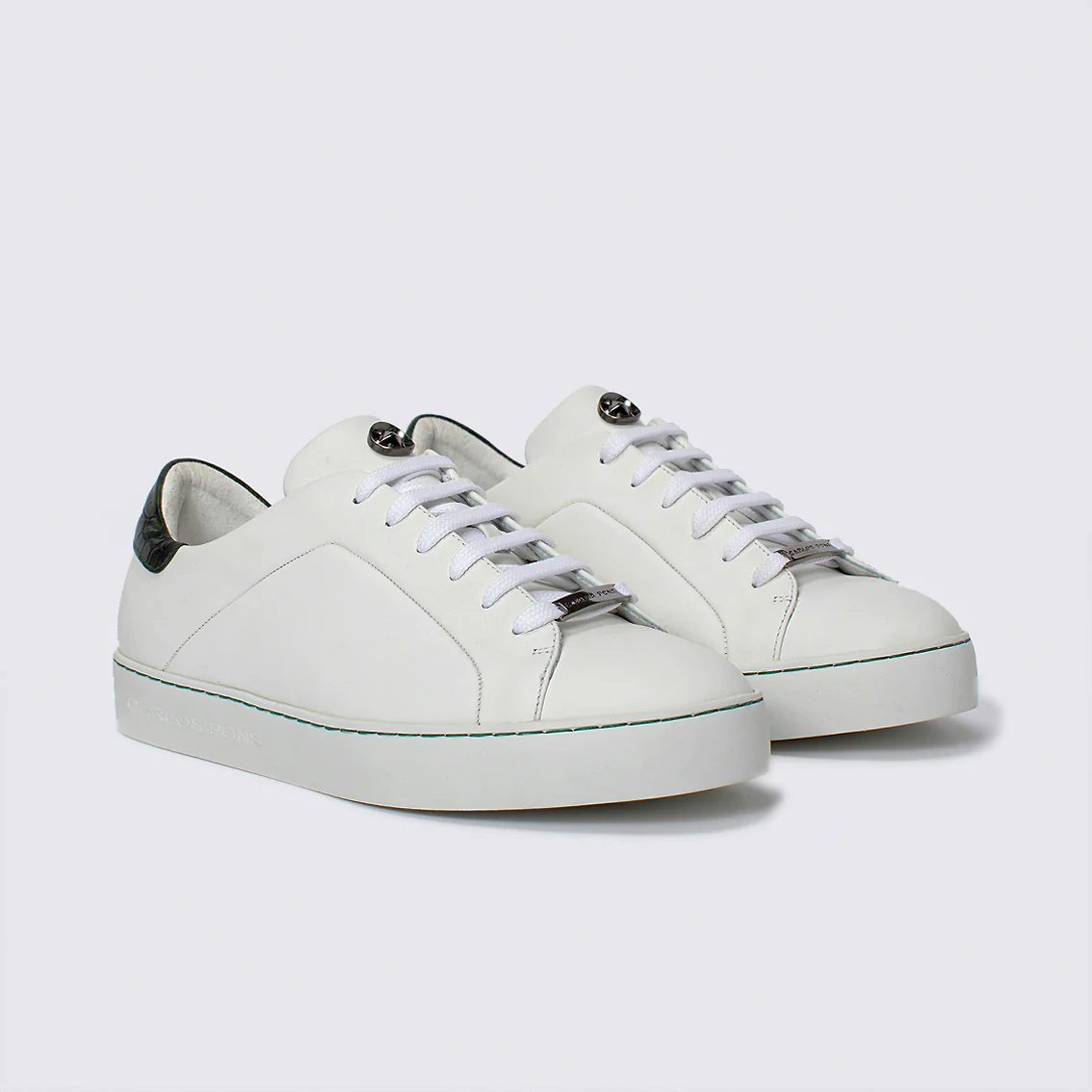 SNEAKER JADE NAPA BLANCO + COCCO MILITAR - Image 3