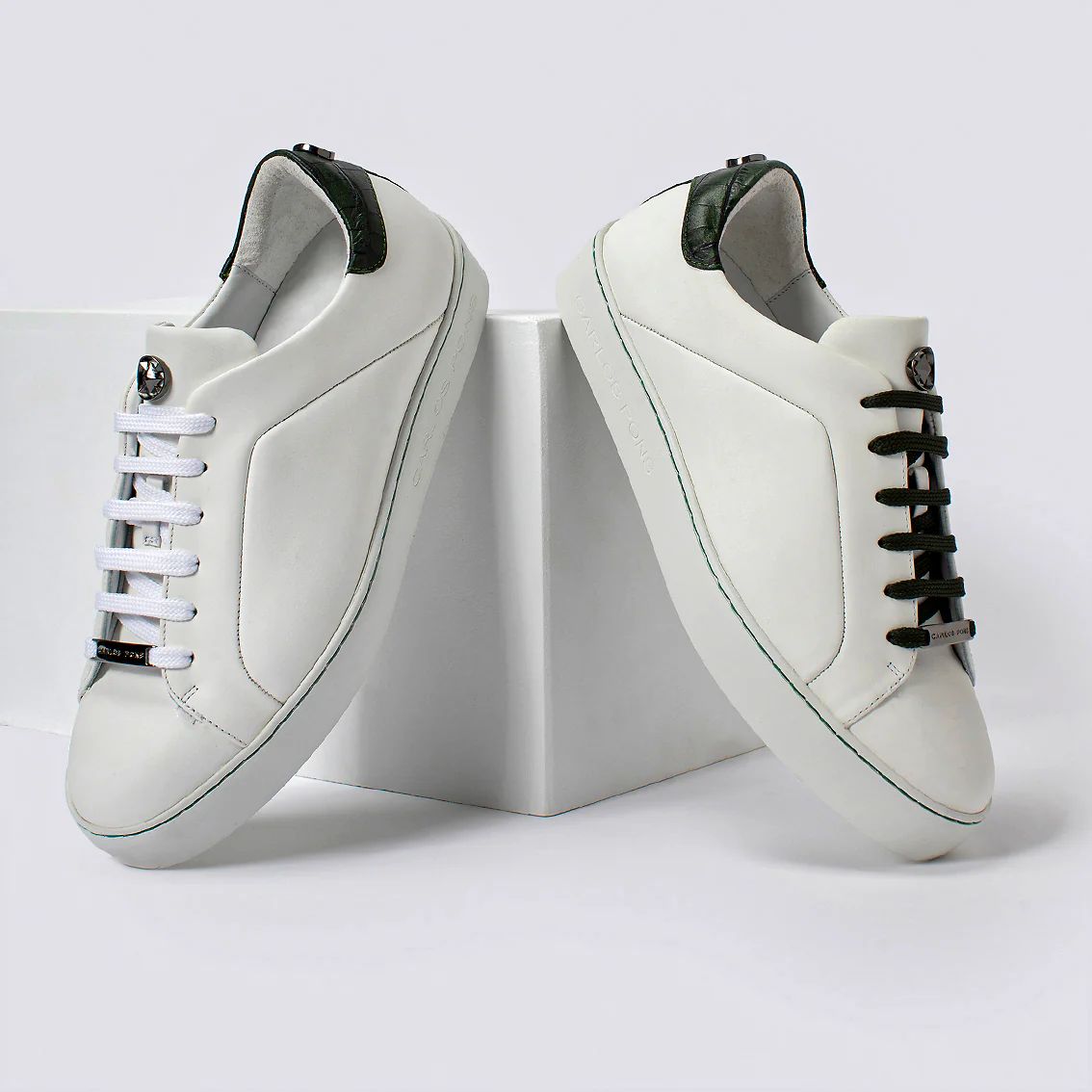 SNEAKER JADE NAPA BLANCO + COCCO MILITAR - Image 6