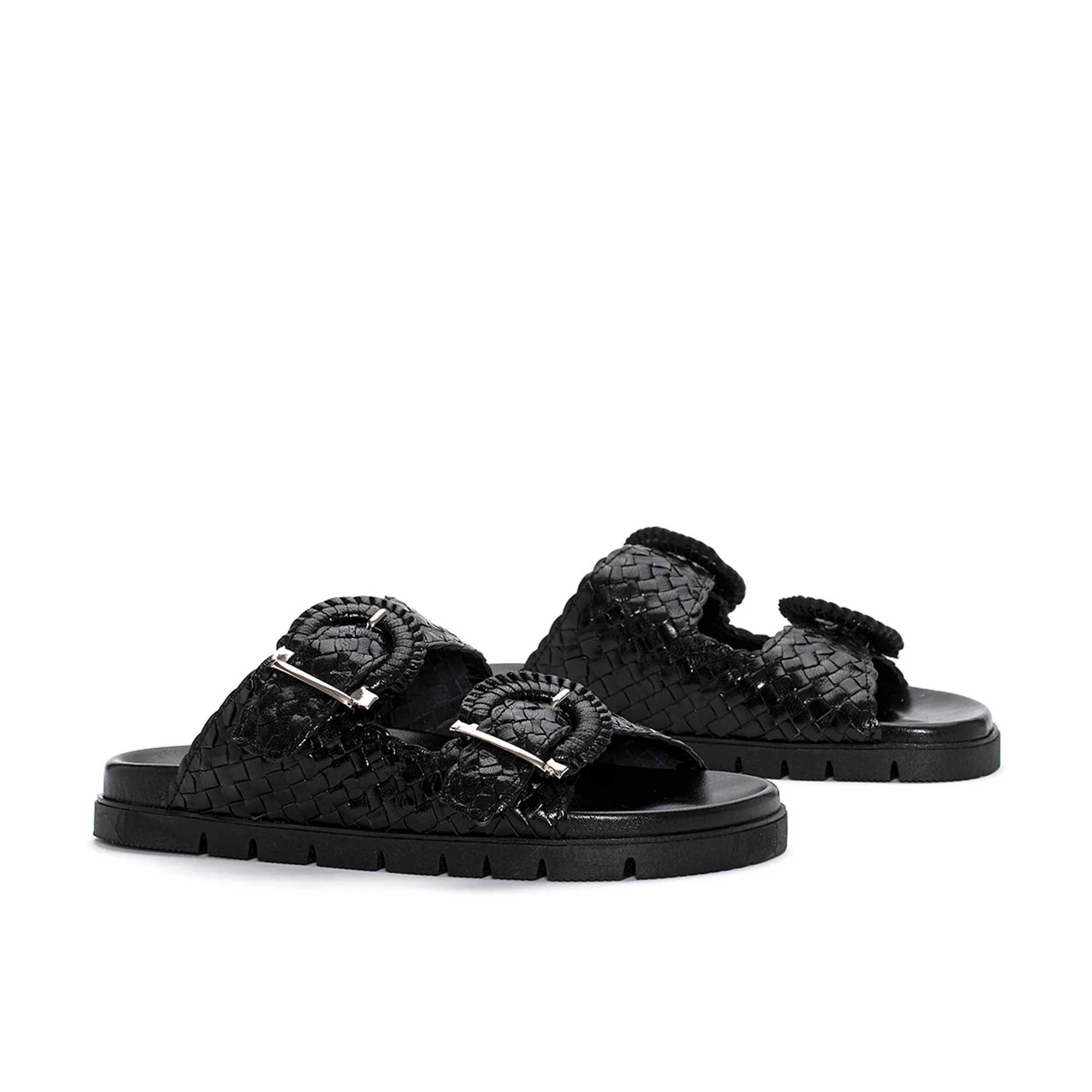 SANDALIA HOMBRE FUSBBETT CAIMAN TRENZADO NEGRO - Image 3