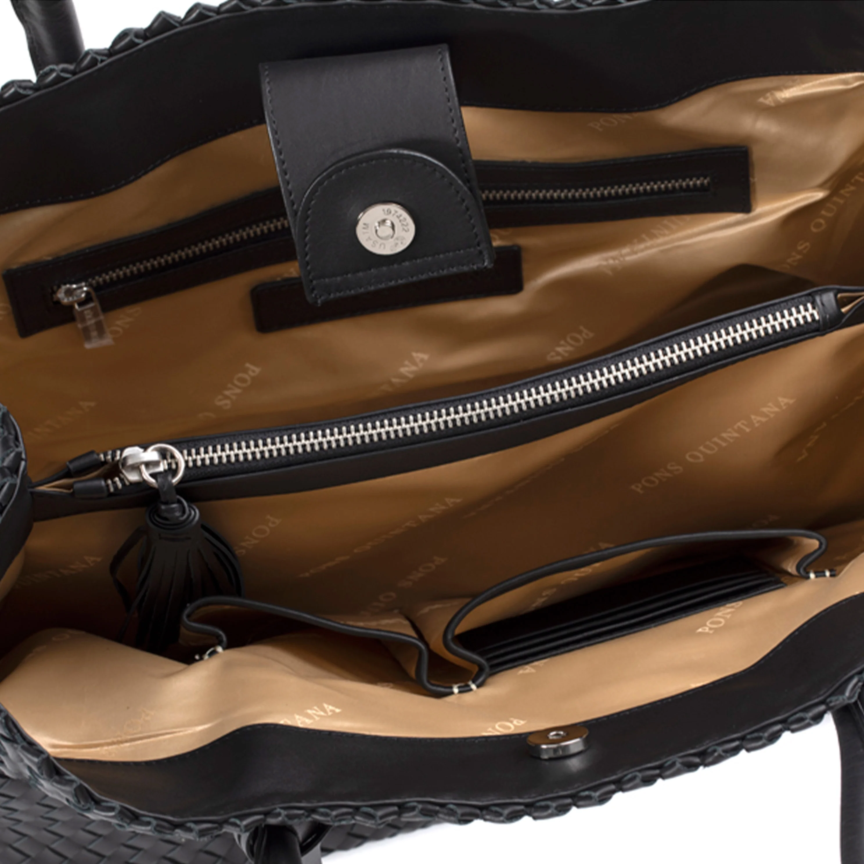 BOLSO DE MANO V142 TRENZADO NEGRO - Image 3
