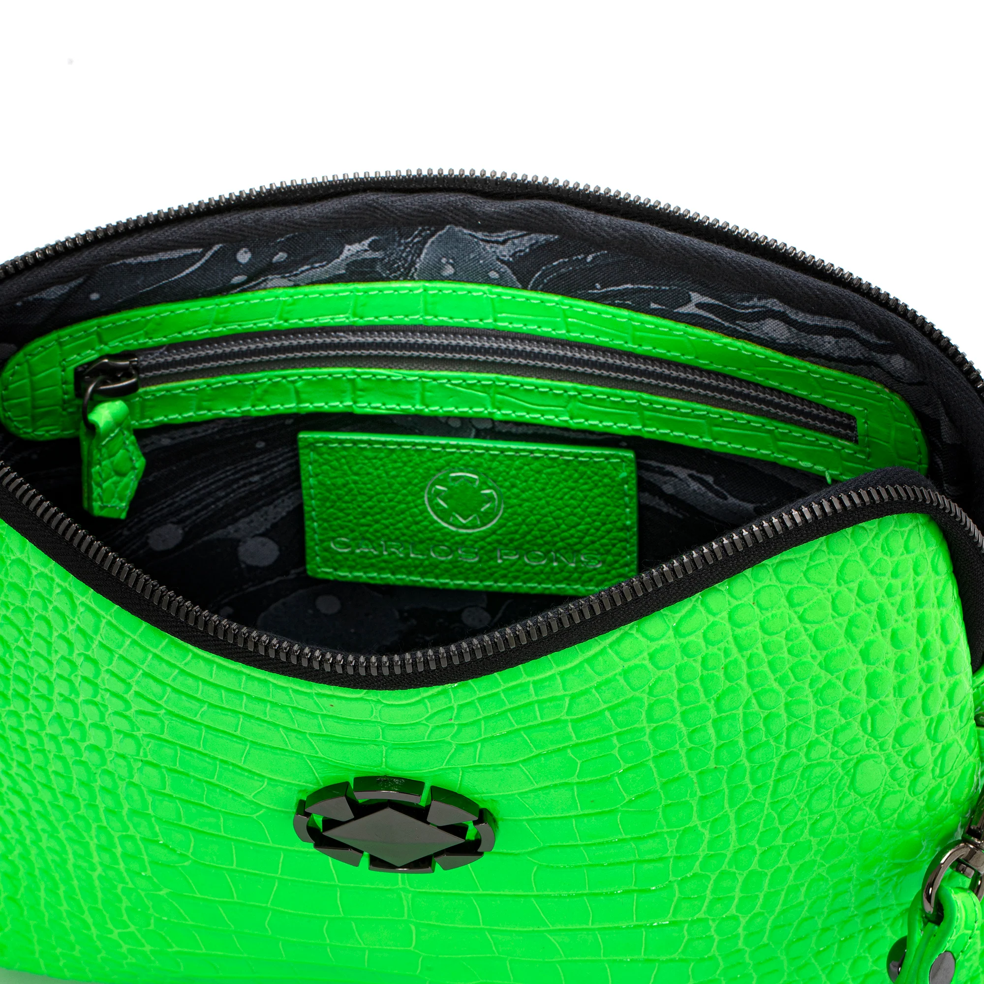CARTERA DE MANO V146 COCCO VERDE FLUOR - Image 2
